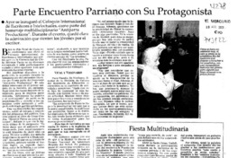 Parte encuentro Parriano con su protagonista : [entrevistas]