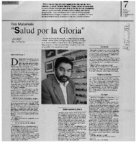 Salud por la gloria" : [entrevistas]