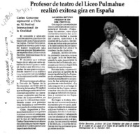 Profesor de teatro del Liceo Pulmahue realizó exitosa gira en España