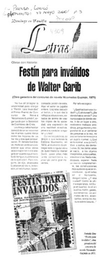 Festín para inválidos de Walter Garib