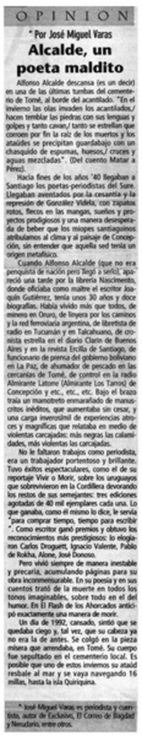 Alcalde, un poeta maldito