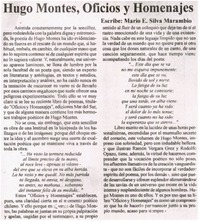 Hugo Montes, oficios y homenajes