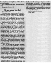 Memorias de Matthei
