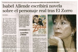 Isabel Allende escribirá novela sobre el personaje real tras El Zorro