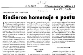 Rindieron homenaje a poeta