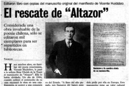 El rescate de "Altazor"