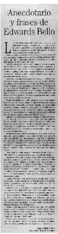 Anecdotario y frases de Edwards Bello