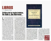 Crítica de la razón irónica. De Sade a Jim Morrison