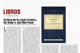 Crítica de la razón irónica. De Sade a Jim Morrison