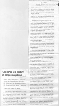 "Los libros y la noche", un Borges conjetural