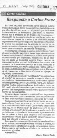 Respuesta a Carlos Franz carta abierta