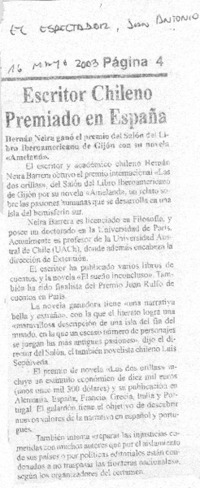 Escritor chileno premiado en España Hernán Neira ganó el premio del Salón del Libro Iberoamericano de Gijón con su novela "Ameland".