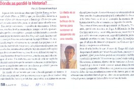 ¿Dónde se perdió la historia?