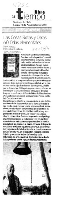 Las Cosas rotas y otras 60 odas elementales