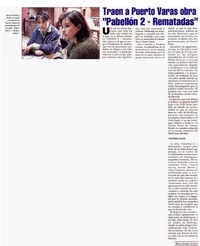 Traen a Puerto Varas obra "Pabellón 2-Rematadas"