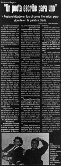 Un poeta escribe para uno