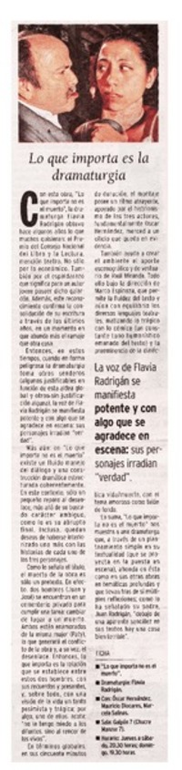 Lo que importa es la dramaturgia