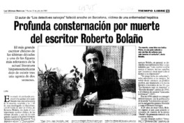 Profunda consternación por muerte del escritor Roberto Bolaño.