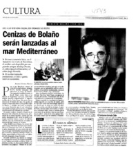 Cenizas de Bolaño serán lanzadas al mar Mediterráneo