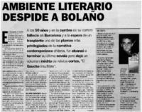 Ambiente literario despide a Bolaño.