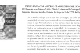 Perfiles revelados. Historias de mujeres en Chile. Siglos XVIII-XX.