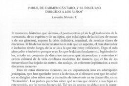Pablo, de Carmén Cántaro, y el discurso dirigido a los niños