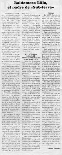 Baldomero Lillo, el padre de "Sub-terra"