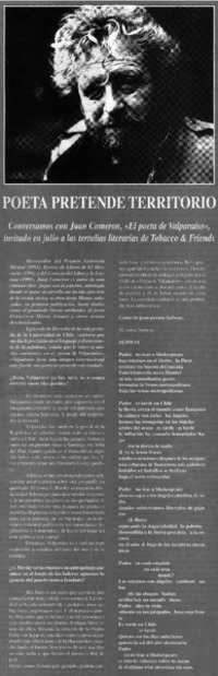 Poeta pretende territorio.