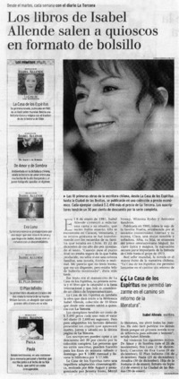 Los libros de Isabel Allende salen a quioscos en formato de bolsillo.