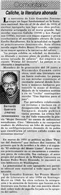 Caliche, la literatura abonada