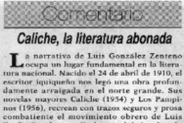 Caliche, la literatura abonada