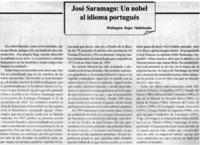 José Saramago : Un nobel al idioma portugués