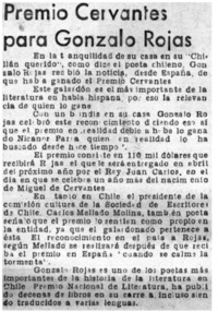 Premio Cervantes para Gonzalo Rojas