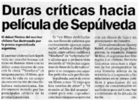 Duras críticas hacia película de Sepúlveda.