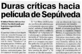 Duras críticas hacia película de Sepúlveda.