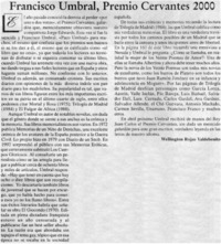 Francisco Umbral, Premio Cervantes 2000