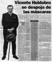 Vicente Huidobro se despoja de las máscaras
