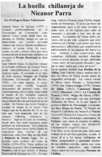 La huella chillaneja de Nicanor Parra