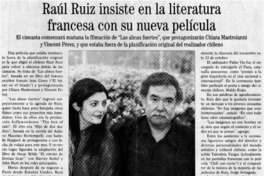 Raúl Ruiz insiste en la literatura francesa con su nueva película