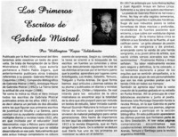 Los primeros escritos de Gabriela Mistral