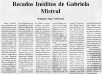 Recados inéditos de Gabriela Mistral