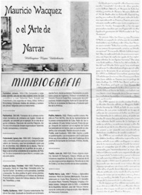 Mauricio Wacquez o el Arte de Narrar