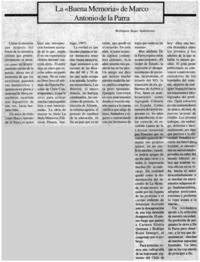 La buena memoria de Marco Antonio de la Parra
