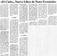 El cielo" nuevo libro de Nona Fernández