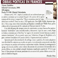 Obras poéticas en francés