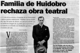 Familia de Huidobro rechaza obra teatral