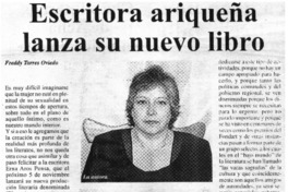 Escritora ariqueña lanza se nuevo libro