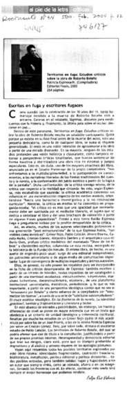 Escritos en fuga y escritores fugaces