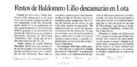 Restos de Baldomero Lillo descansarán en Lota