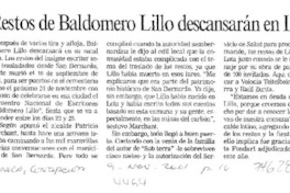 Restos de Baldomero Lillo descansarán en Lota